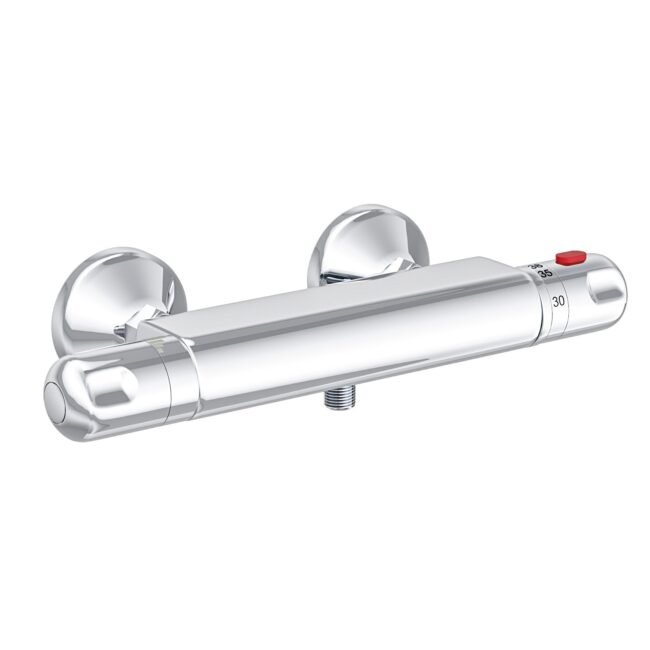 Exposed Shower Thermostatic Bar Mixer Valve Chrome - Image 6