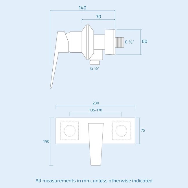 Drayton Brass Exposed Thermostatic Shower Valve Chrome Wall Mounted Bathroom - Image 2