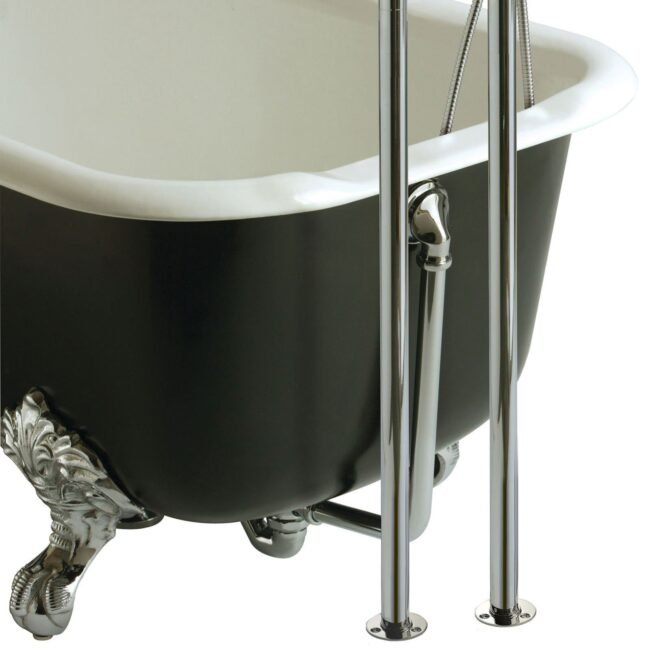 Blossom Contemporary Freestanding Floor Mounted Bath Shower Mixer Tap With Handheld Kit - Image 2
