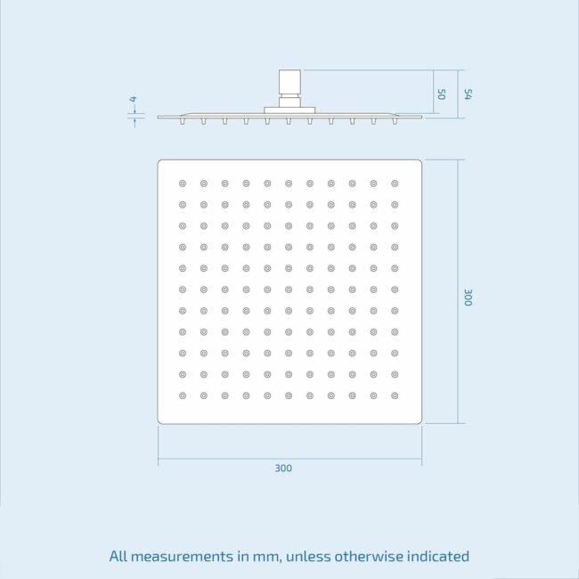 Olive 3 Way Square Concealed Thermostatic Hand Held Bath Shower 300 Slim Head - Image 6