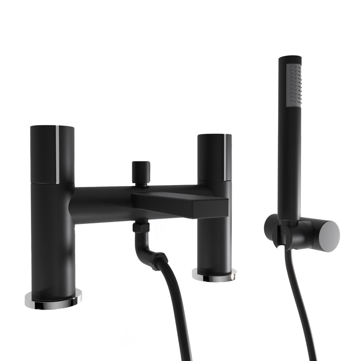 Arte Deck Mounted Handleless Bath Shower Mixer Matt Black With Handset And Adjustable Holder - Image 5