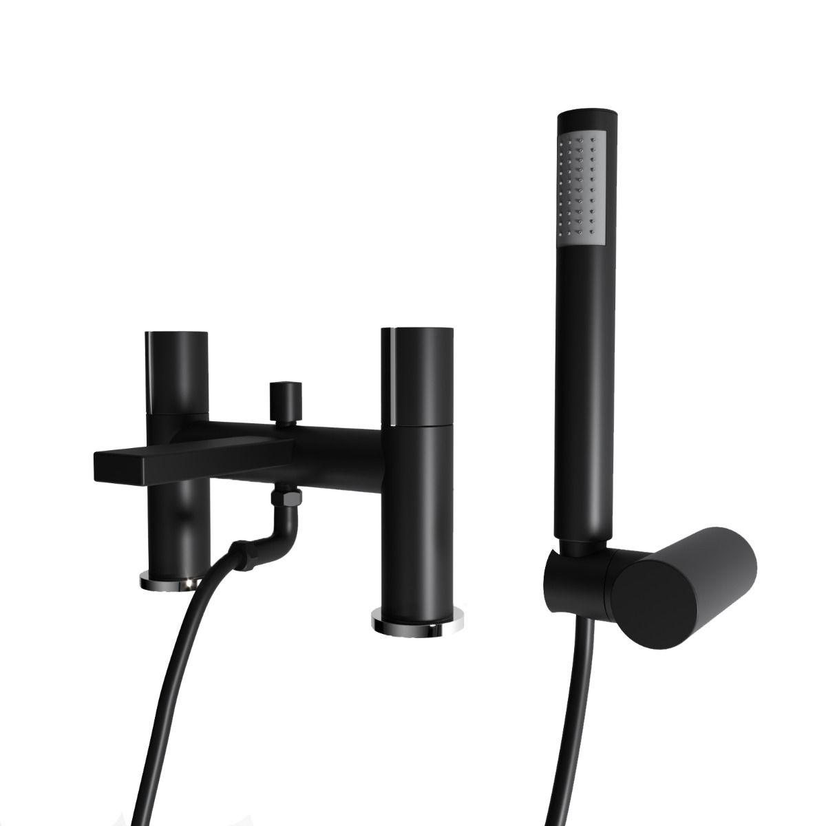 Arte Deck Mounted Handleless Bath Shower Mixer Matt Black With Handset And Adjustable Holder - Image 6