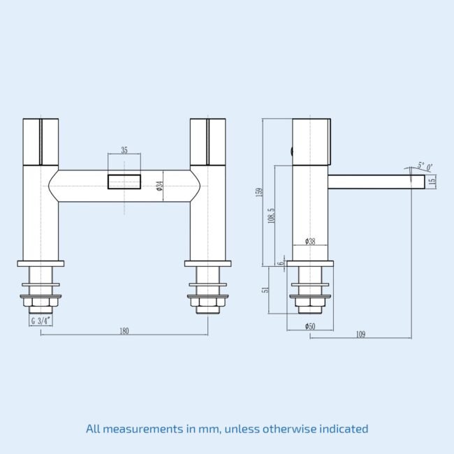 Matte Grey Arte Handleless Futuristic Bath Filler Tap Deck Mounted Brass - Image 7