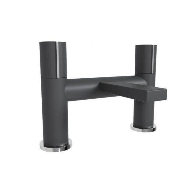 Matte Grey Arte Handleless Futuristic Bath Filler Tap Deck Mounted Brass - Image 5