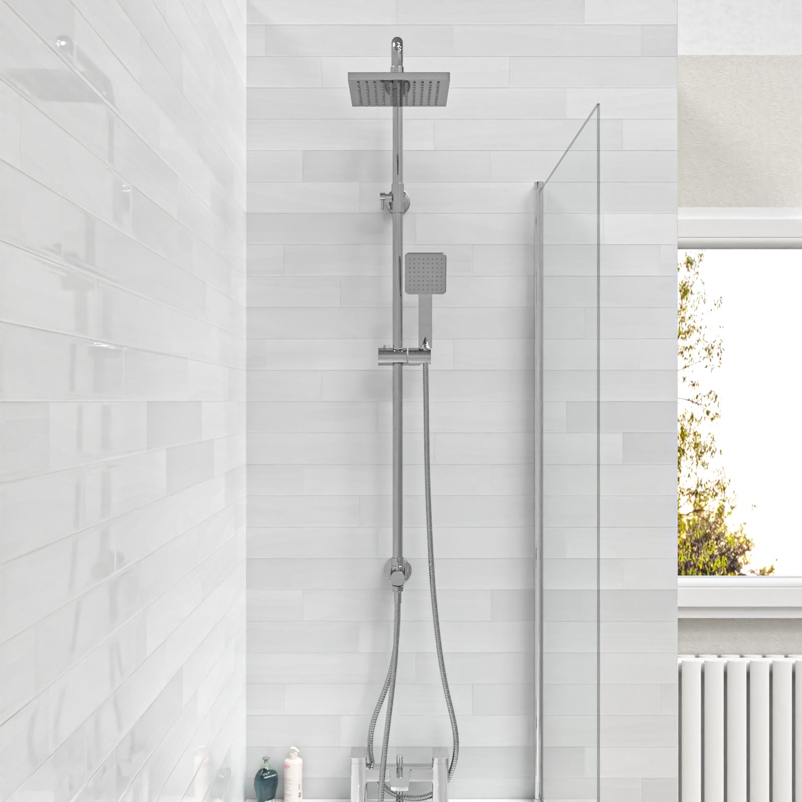 Winstead Modern Exposed Square Shower Single Mode Handset And Riser Rail Kit - Image 2