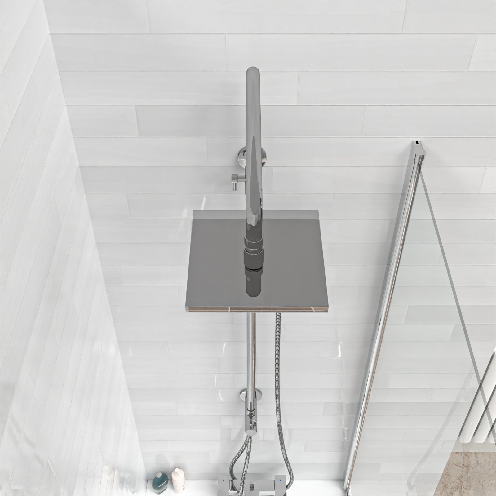 Winstead Modern Exposed Square Shower Single Mode Handset And Riser Rail Kit - Image 3