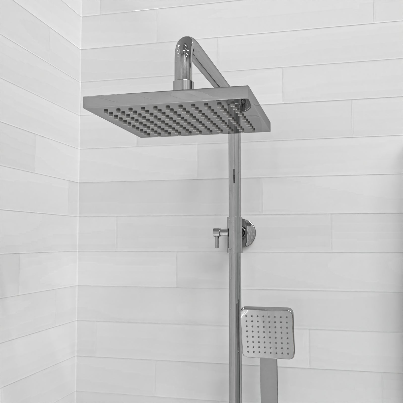 Winstead Modern Exposed Square Shower Single Mode Handset And Riser Rail Kit - Image 4