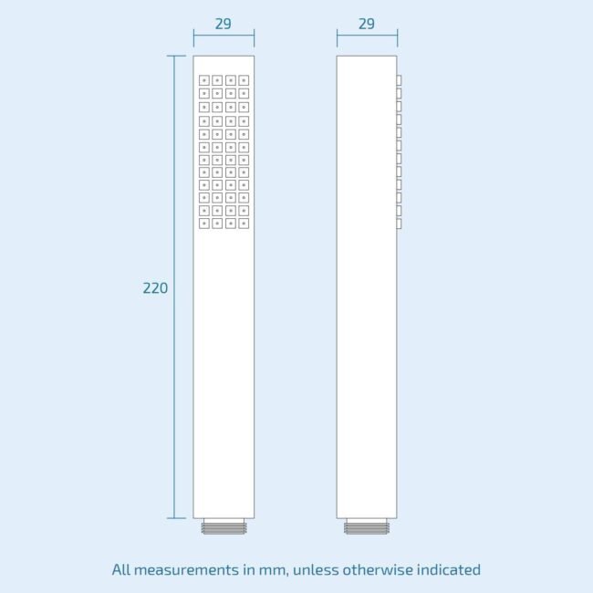 Olive 3 Way Square Concealed Thermostatic Hand Held Bath Shower 300 Slim Head - Image 9