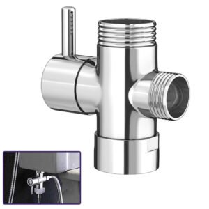 T-Adapter Shut-Off Valve for Shower Head Arm Diverter with Lever Chrome