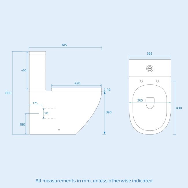 Merton 600mm Vanity Basin Unit & Rimless Close Coupled Toilet White - Image 9