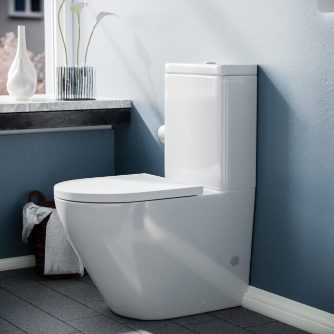 Belmont Modern Close Coupled WC Toilet & Soft Close Seat - Image 2