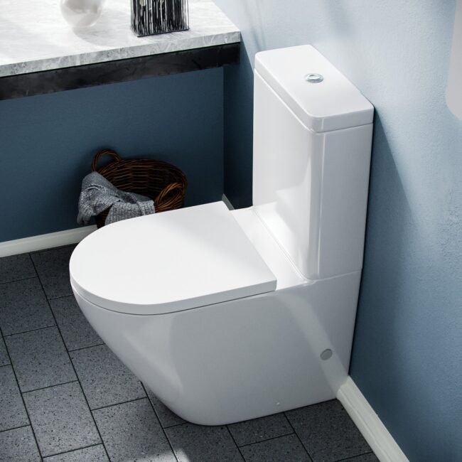 Belmont Modern Close Coupled WC Toilet & Soft Close Seat - Image 4