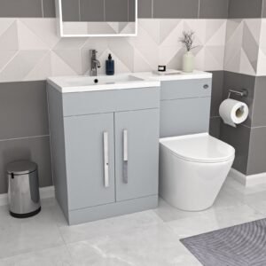 Aric Matte Grey 1100mm LH Vanity WC Unit & BTW Toilet