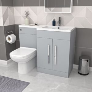 Aric Matte Grey 1100mm RH Vanity WC Unit & Modern BTW Toilet