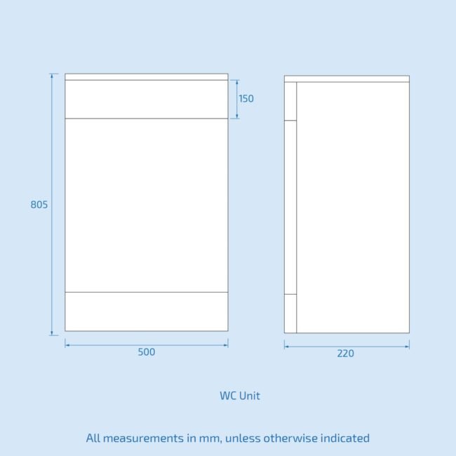 Afern White 500mm Back to Wall WC Unit Flat Pack - Image 4