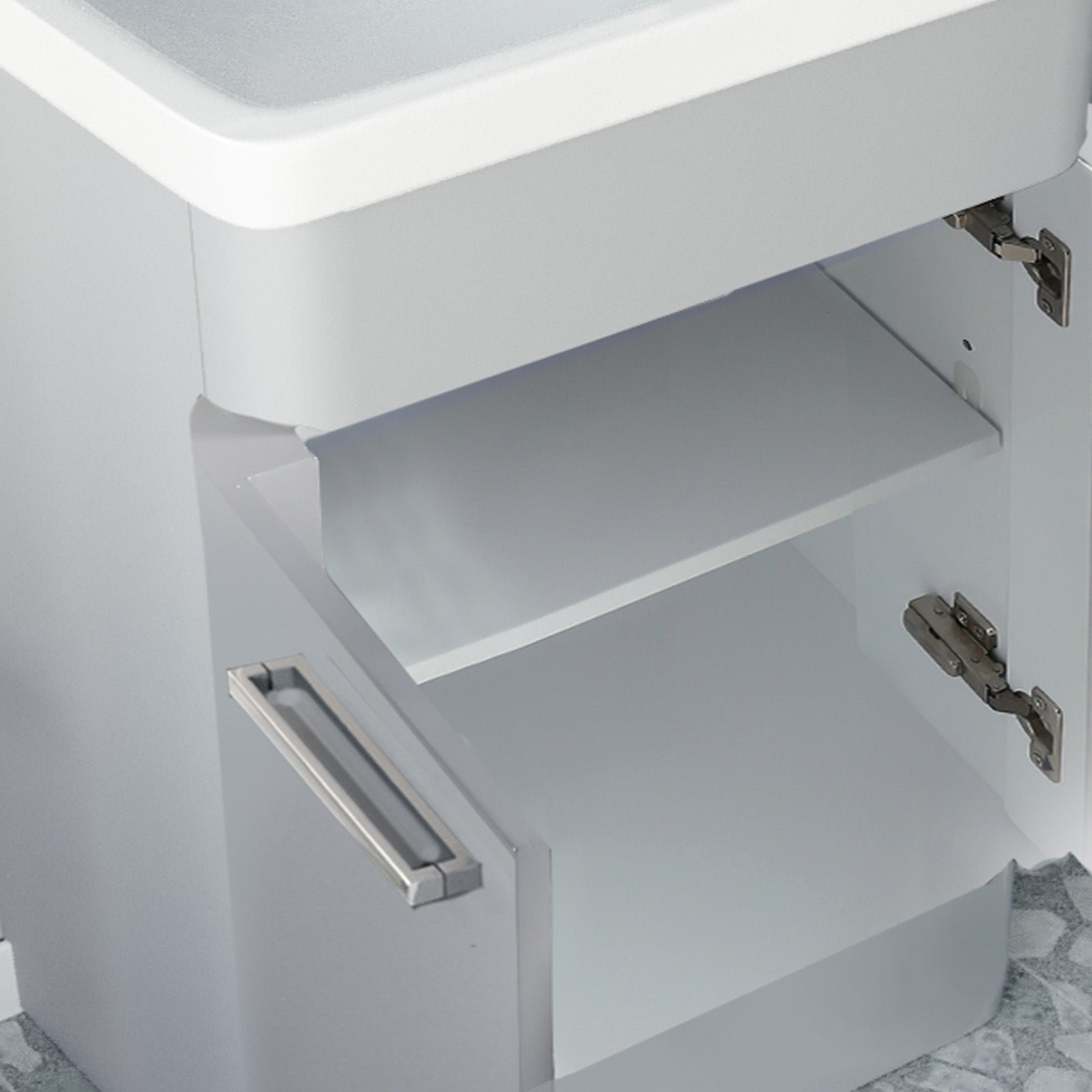 Afern 600mm Freestanding Vanity Unit Cabinet & Wash Basin Matte Grey - Image 5