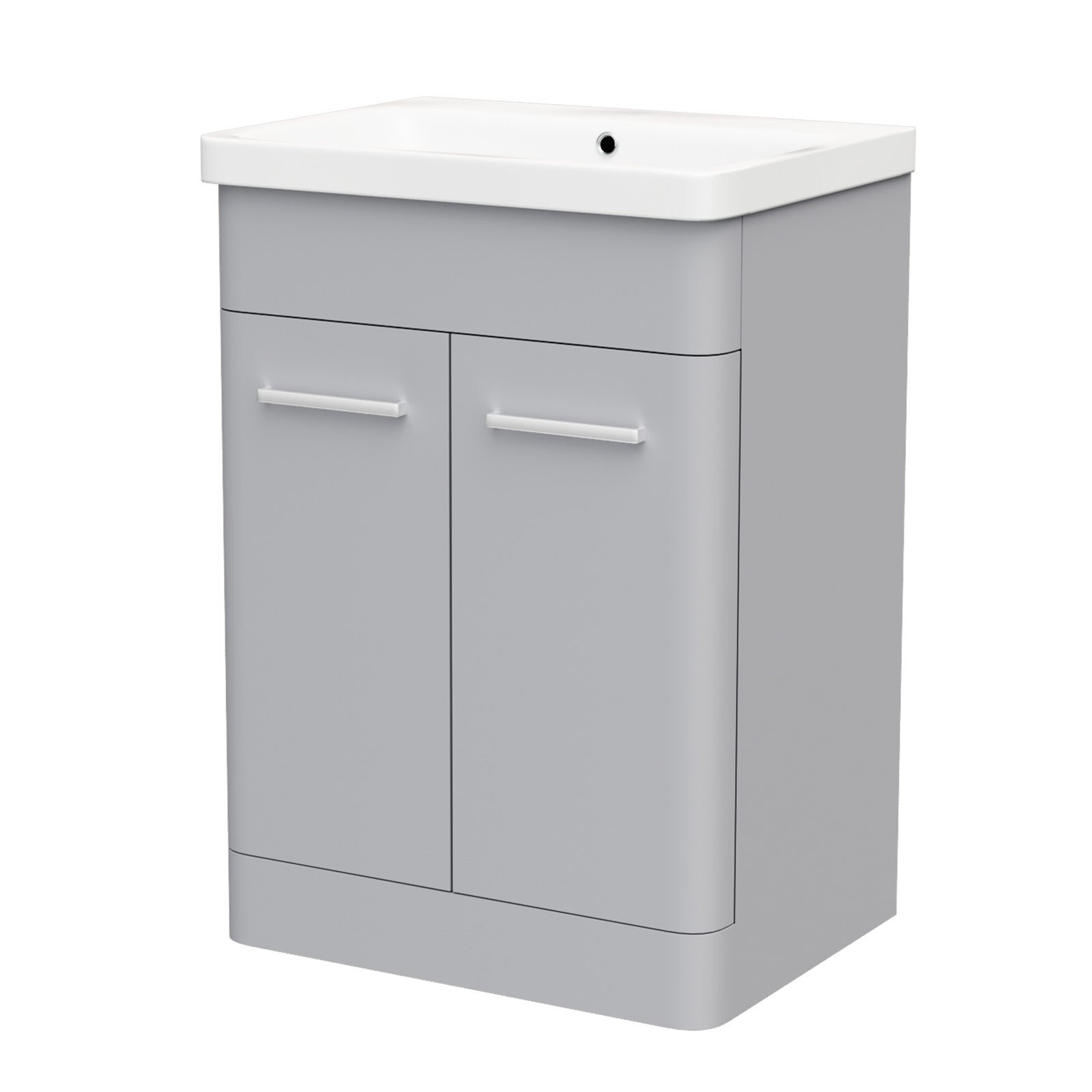 Afern 600mm Freestanding Vanity Unit Cabinet & Wash Basin Matte Grey - Image 6
