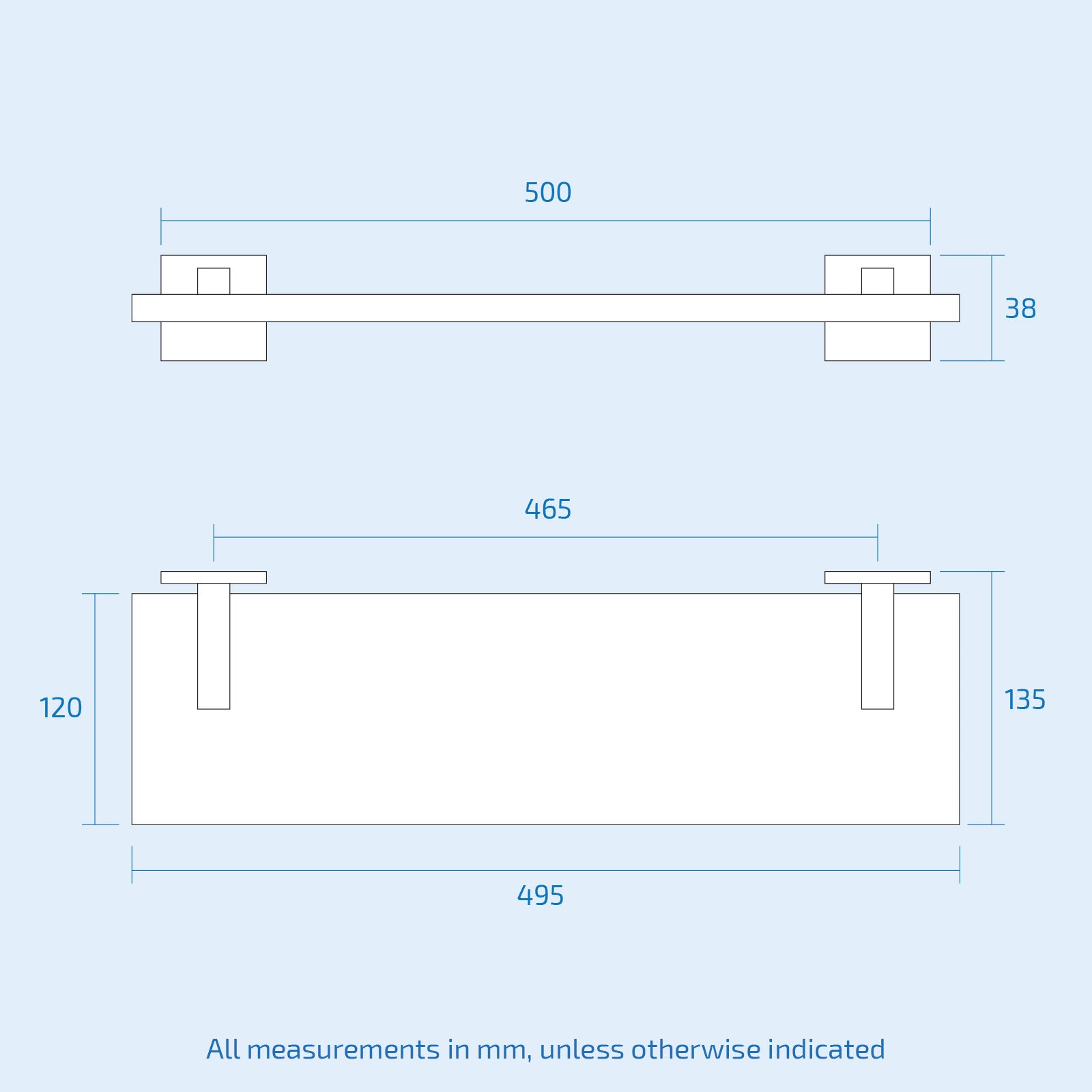 Glass Shelf Modern With Brackets - Image 3