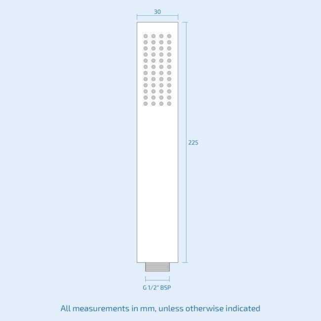 Pencil Round Handheld Shower Head. Shower Hose and Wall Mount Holder - Image 2