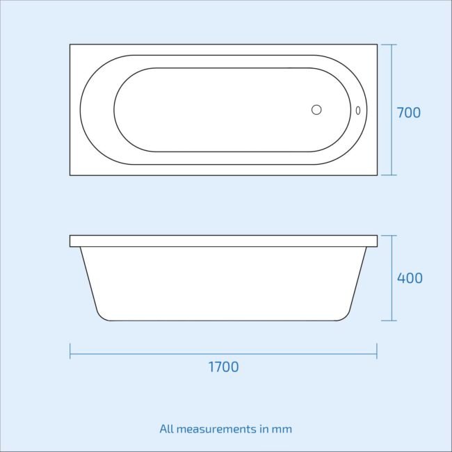 Nanuya 1700mm Bath. WC Toilet. 600 Mm White Vanity Basin Cabinet & Front End Panel - Image 16