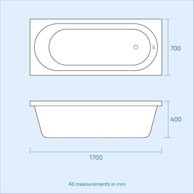 Ellen Bath Suite 1700mm Bathtub. 650mm White Basin Vanity & Close Coupled Toilet - Image 13