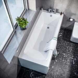 1700 x 700mm Square Single Ended Bathtub With Legs