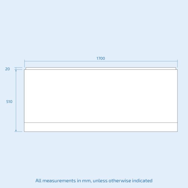 White Zelora Bathroom Modern 1700mm X 510mm Acrylic Standard Front Bath Panel - Image 2