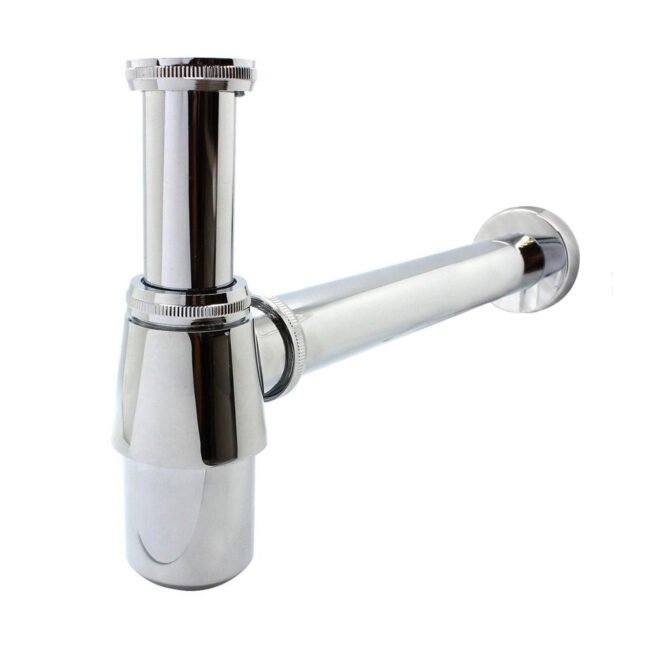Modern Basin Sink Bottle Trap Waste with Plug. Chain. Slotted Drain Waste Chrome - Image 2