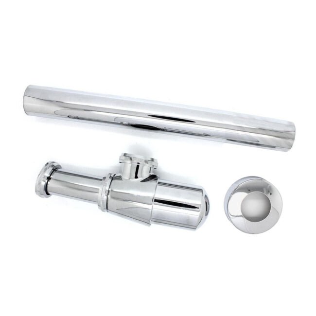 Modern Basin Sink Bottle Trap Waste with Plug. Chain. Slotted Drain Waste Chrome - Image 3