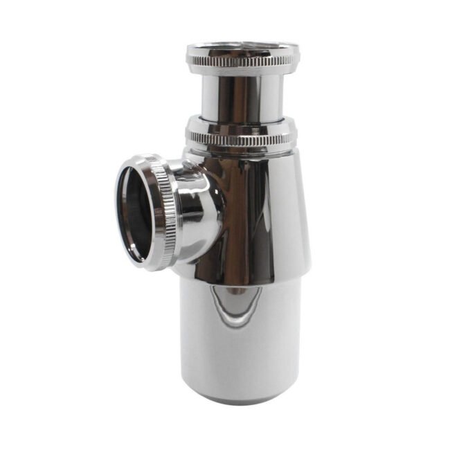 Modern Basin Sink Bottle Trap Waste with Plug. Chain. Slotted Drain Waste Chrome - Image 5