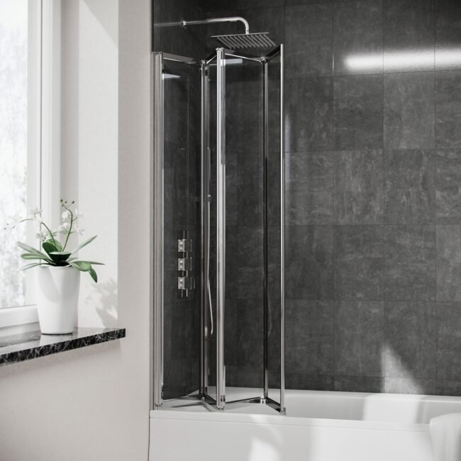 Parga 4 Fold Glass Panel Door Bath Shower Screen - Image 3