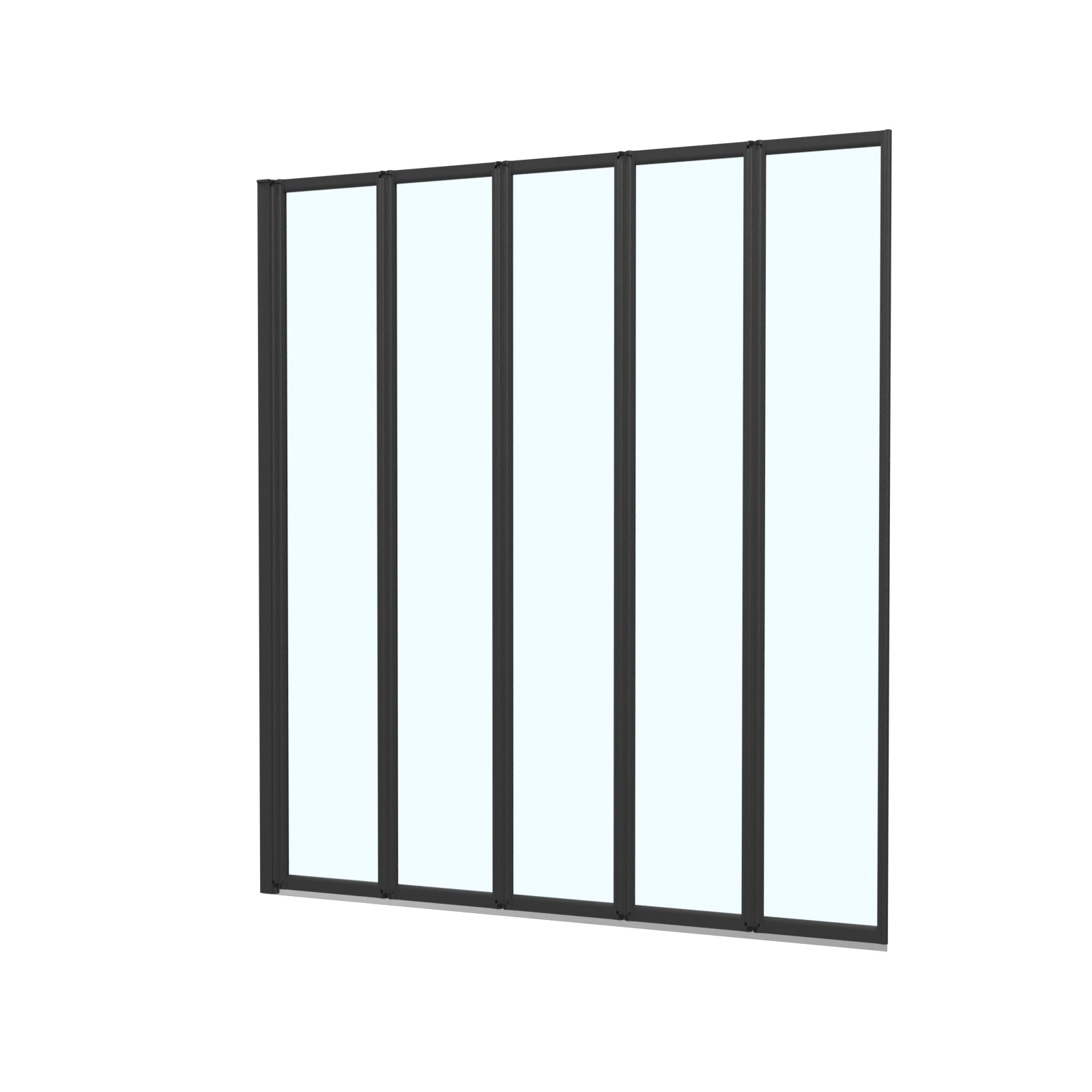 Parga 1200 x 1400 mm 5 Fold Door Bath Shower Screen Black Frame - Image 9
