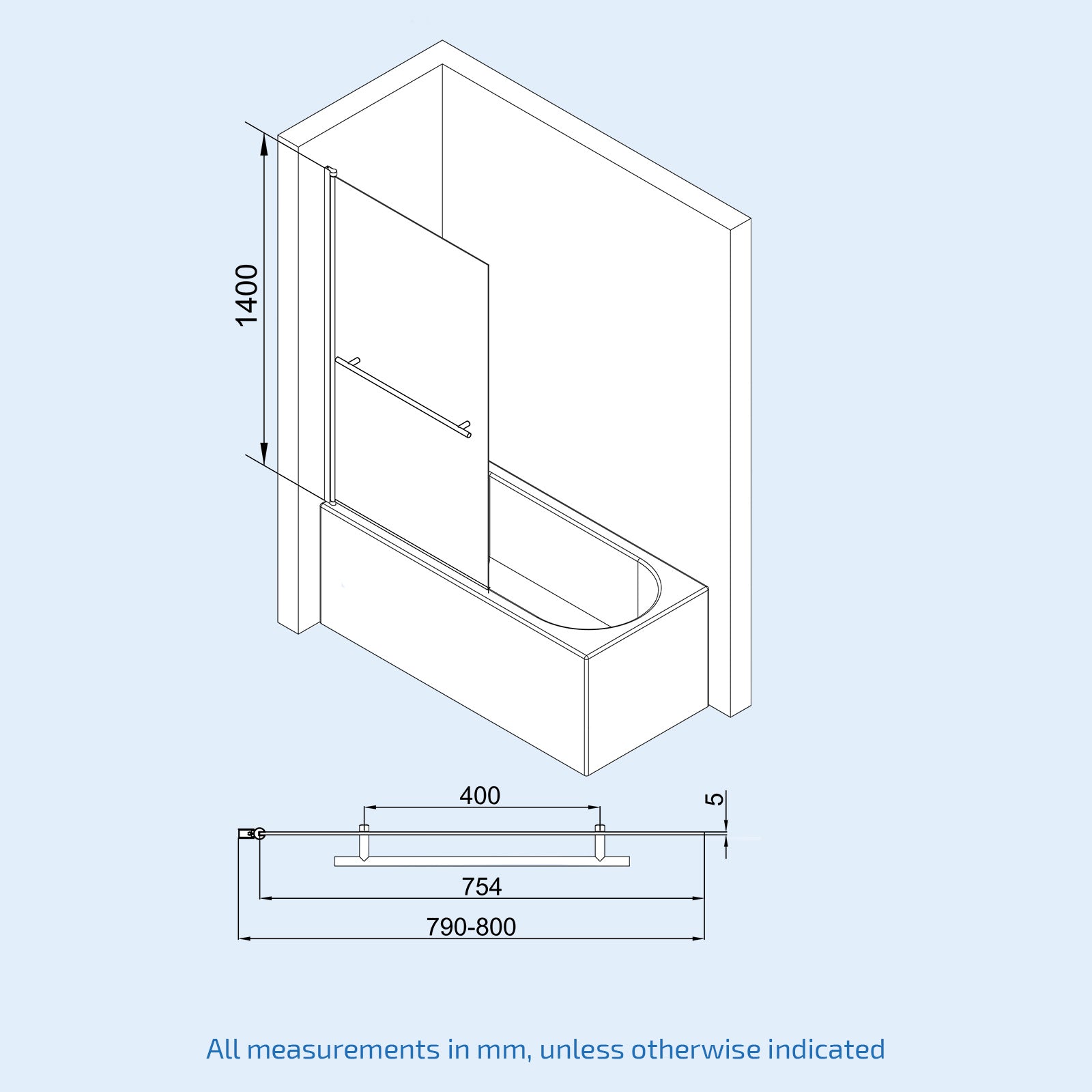 Harris 1700 x 700mm Round Single Ended Bath & Legs White - Image 15