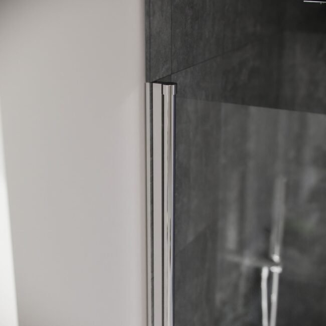 Denver 800 Mm Chrome Framed Pivot Swing Door Bath Screen Reversible - Image 4