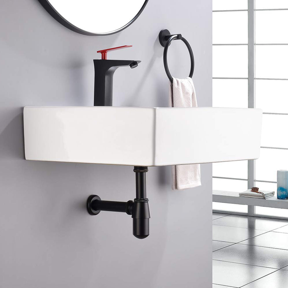 Modern Basin Sink Bottle Trap Waste Bathroom Basin Sink Pipe Matte Black - Image 2