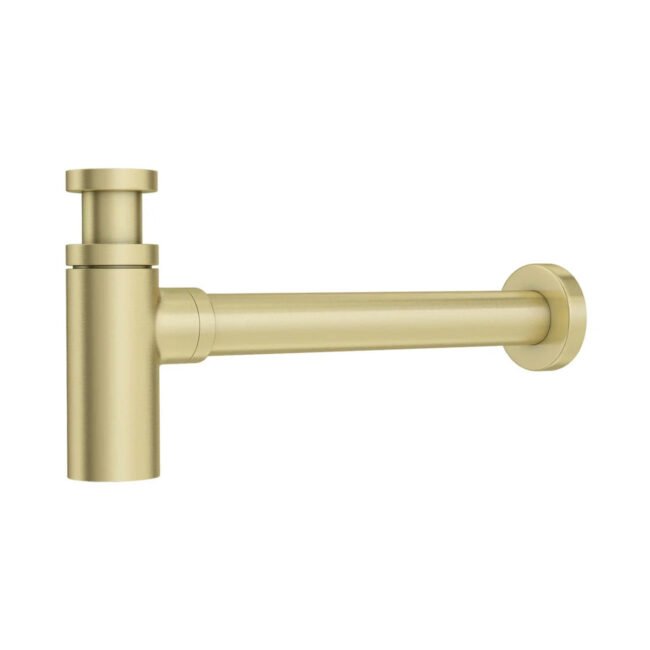 Premium Basin Sink Brushed Brass Bottle Trap - Image 2