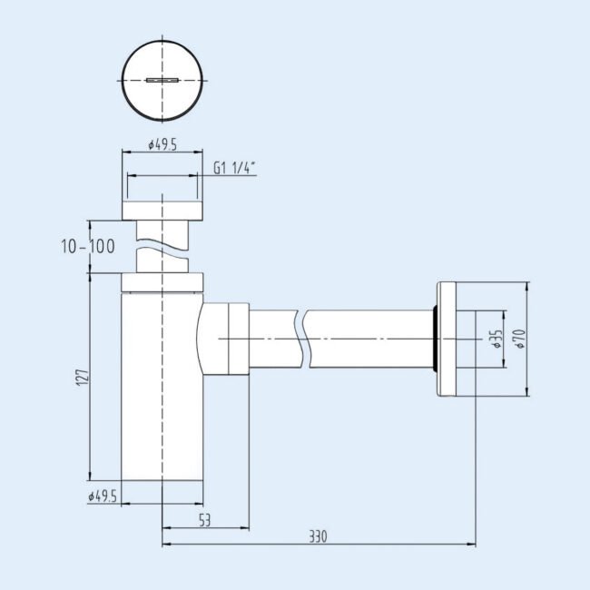 Premium Basin Sink Brushed Brass Bottle Trap - Image 3