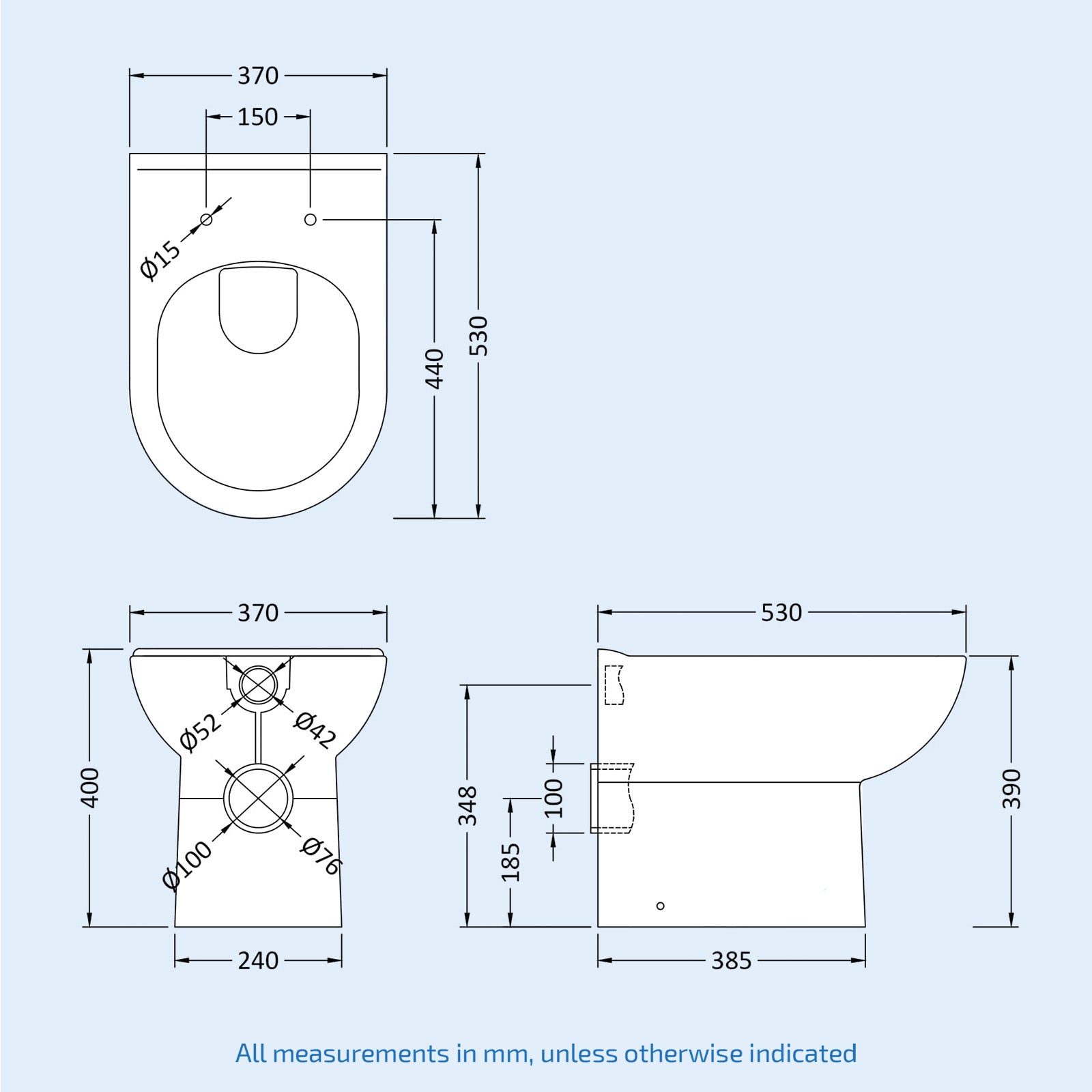 Ellen Back To Wall WC Unit & BTW Toilet Pan White - Image 8