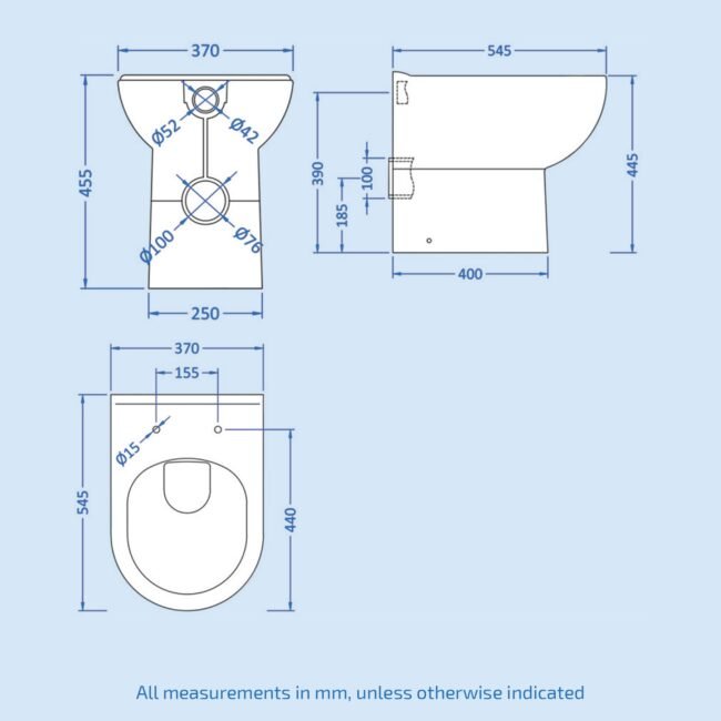 Dene 1100mm Left Hand Sink White Combination Vanity Unit with BTW Toilet - Image 8