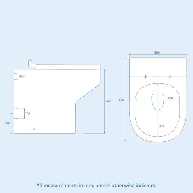 Modern White Comfort Height Back to Wall Toilet with Soft Close Seat - Image 7
