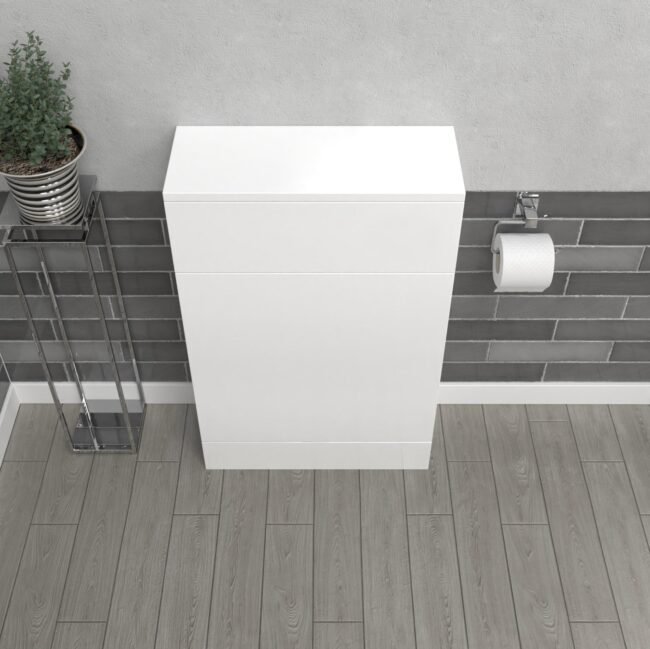 Nanuya White 500mm Freestanding Back To Wall WC Unit Bathroom - Image 3