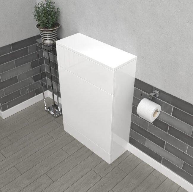 Nanuya White 500mm Freestanding Back To Wall WC Unit Bathroom - Image 4