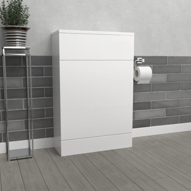 Nanuya White 500mm Freestanding Back To Wall WC Unit Bathroom - Image 5