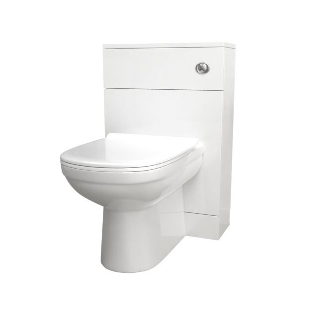 Howard Modern 500mm Back To Wall Toilet with Flat Pack WC Unit Gloss White - Image 5