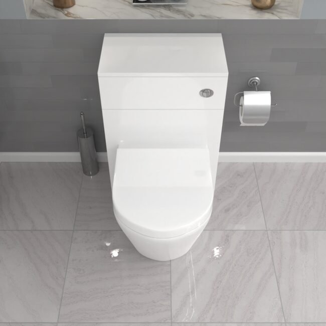 Ellen Ceramic Rimless Back To Wall Toilet 400x370mm with WC Unit - Image 3