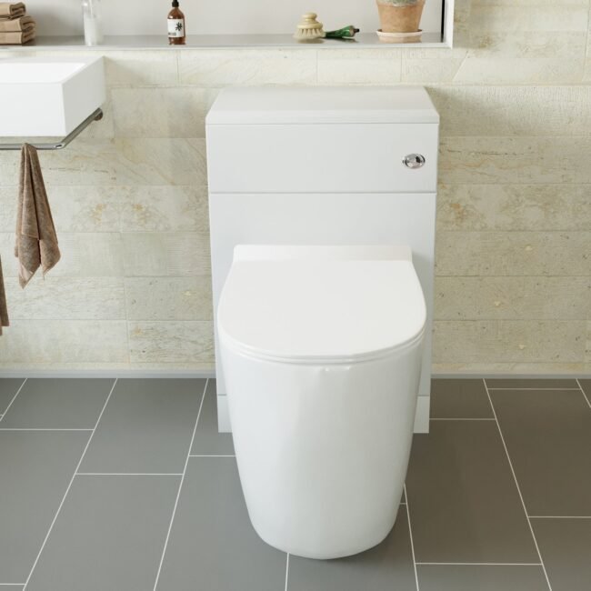 Ellen Back To Wall White Gloss Toilet Cistern Unit W500mm x D330mm - Image 2