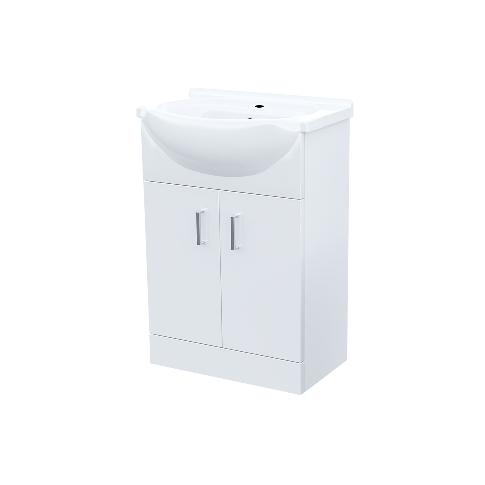 Ellen 550mm White Vanity Basin Cabinet MDF & Ceramic Closed Coupled Toilet - Image 8