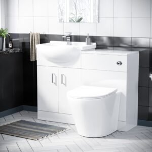 Ellen 550mm White Vanity Sink Unit. Cloakroom Basin & BTW Toilet WC
