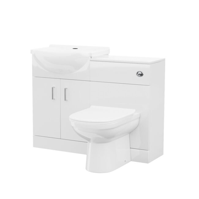 Ellen 550mm Vanity Basin Unit. WC Unit & Elso Back To Wall Toilet White - Image 6
