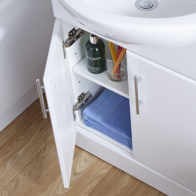 Ellen Bath Suite 1700mm Bathtub. 650mm White Basin Vanity & Close Coupled Toilet - Image 8
